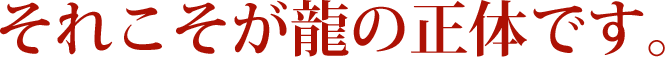 それこそが龍の正体です。
